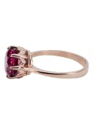 Vintage craft Ring Ruby Sterling silver rose gold plated vrc157rp